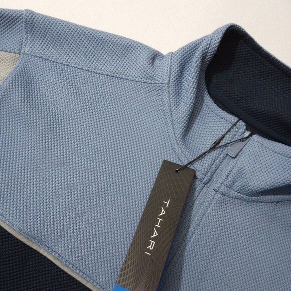Tahari Men's Large Pullover NEW WITH TAGS Long Sleeve 1/4 Zip 100% Polyester - Picture 4 of 10